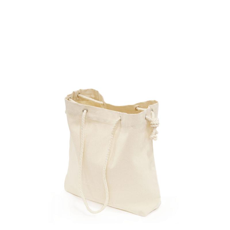 10oz (310gsm) canvas bag with long rope handle drawstring closure