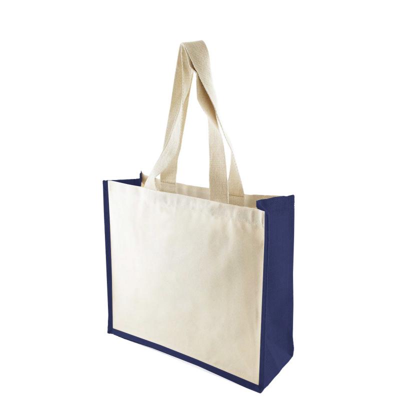 10oz (310gsm) canvas bag with contrast colour dyed jute gussets